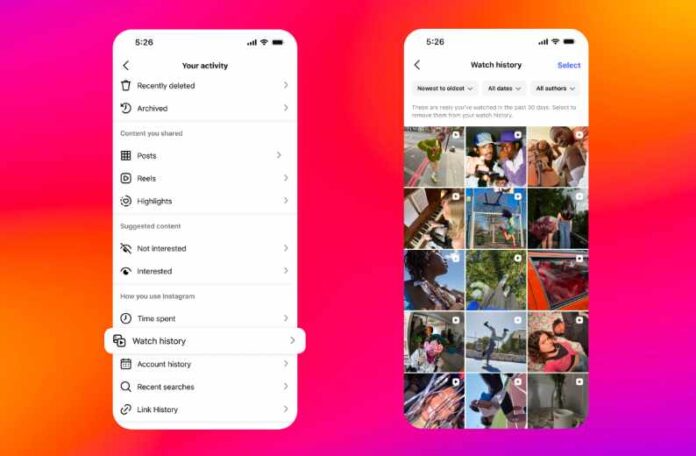 Instagram Adds Watch History Feature for Reels Users Instagram Adds Watch History Feature for Reels Users