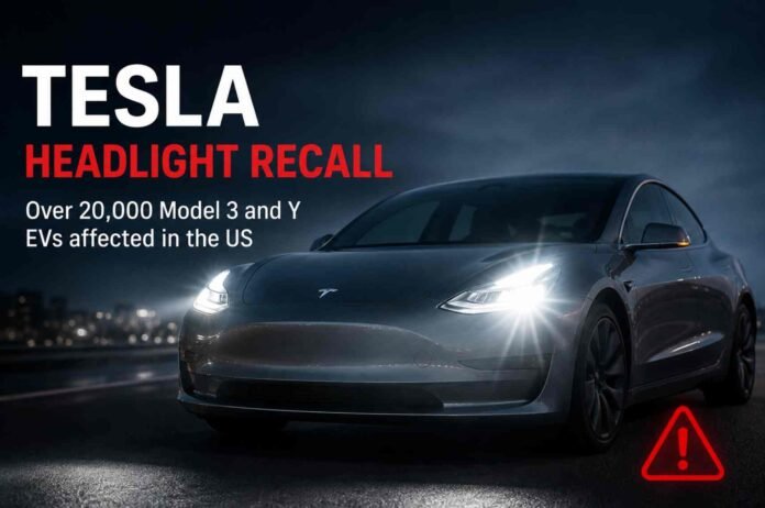 Tesla Model 3 and Model Y headlight recall