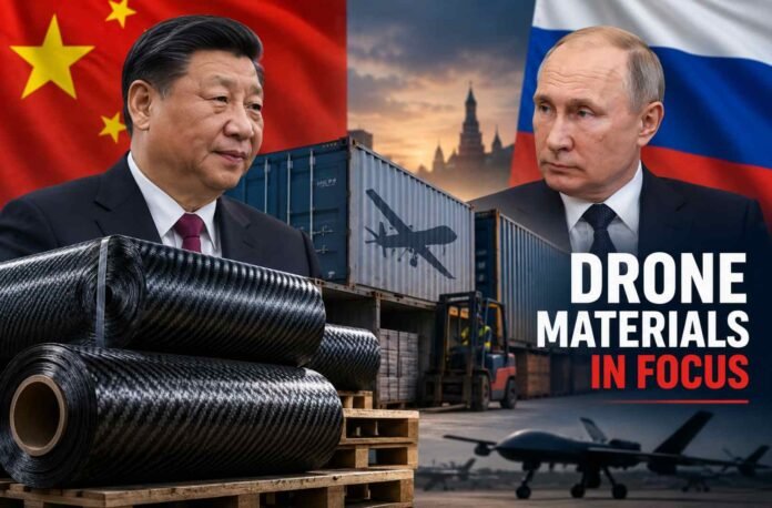 China Accused of Shipping 46 Tons of Drone Material to Sanctioned Russian Firm